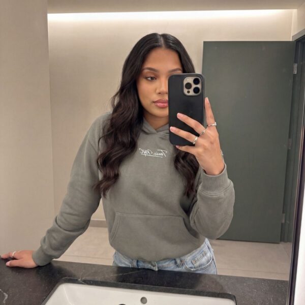 Lauren Belisario in a Toxic NYC hoodie