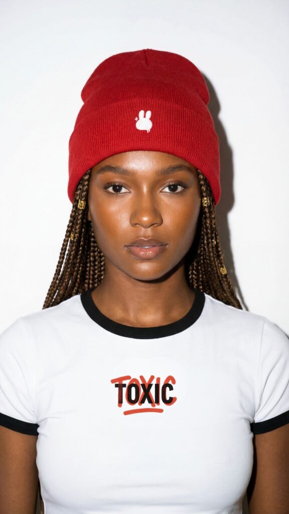 Red Beanie Streetwear Women