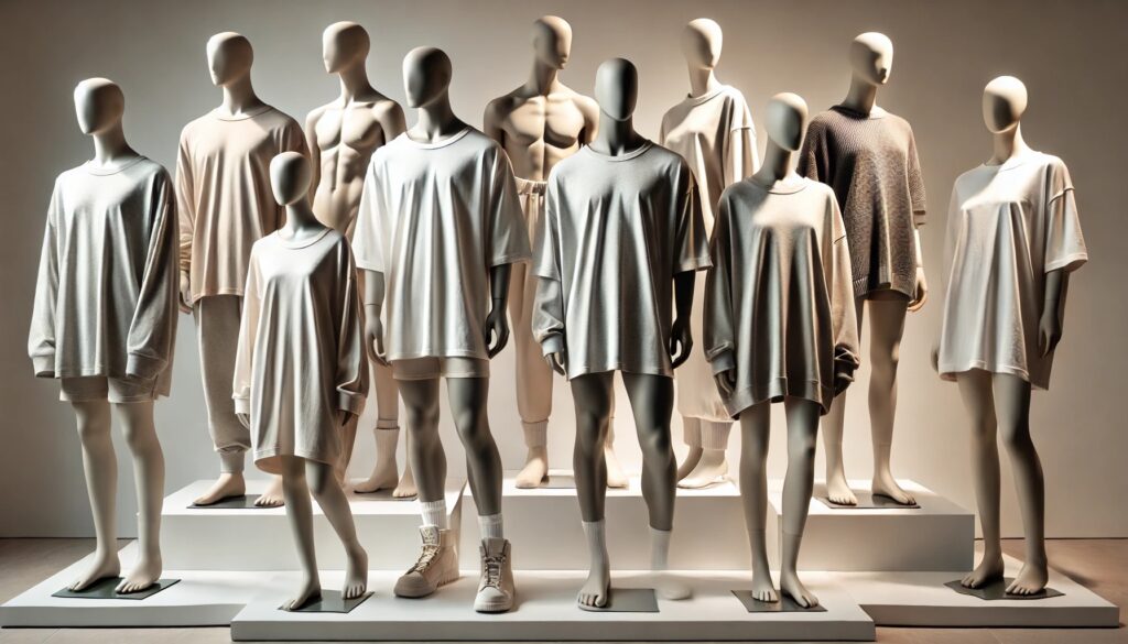 mannequins in various body types