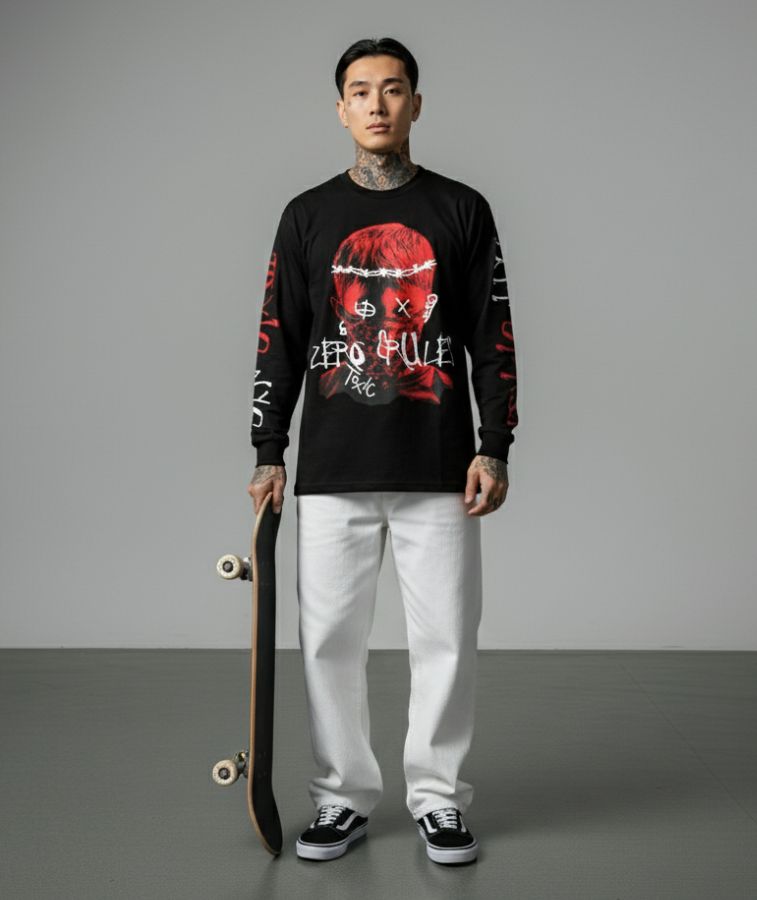 Long Sleeve Tee Toxic Nyc model front shot
