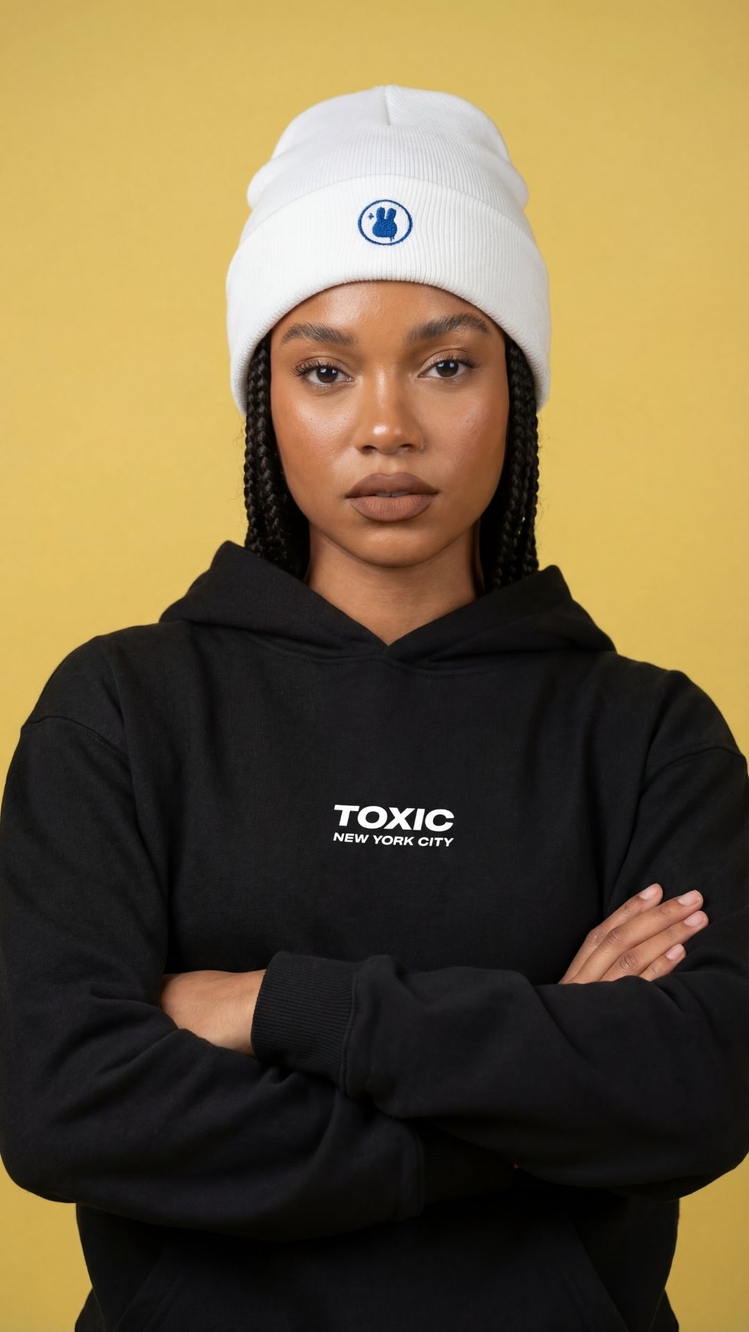 NY hoops White Beanie Streetwear Women NY hoops White Beanie Streetwear Women