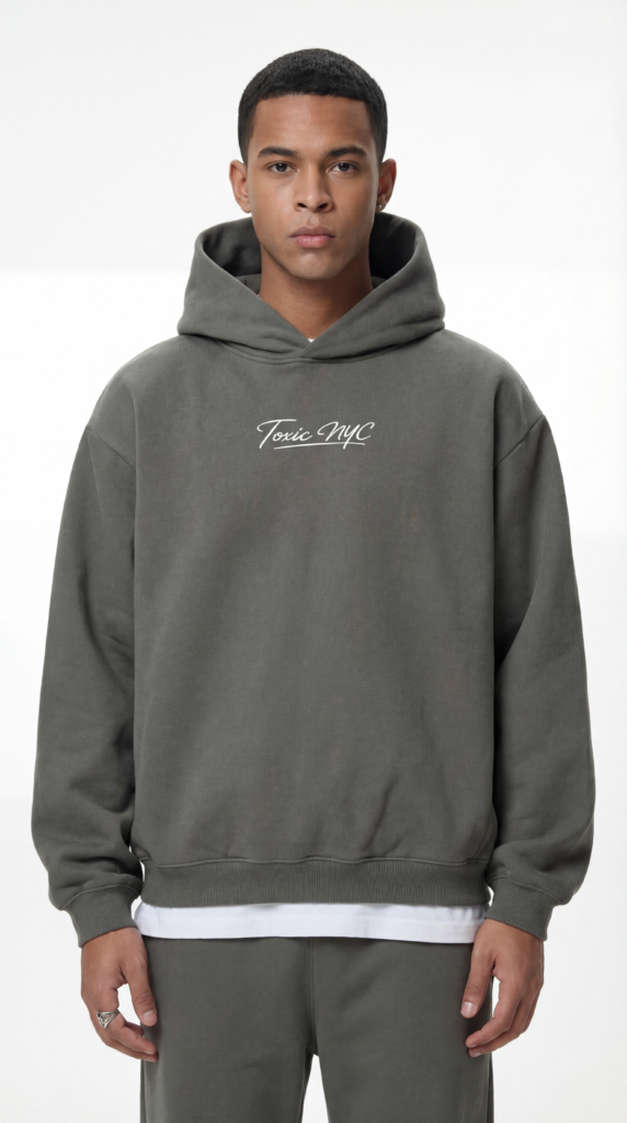 Dark Gray Hoodie Streetwear Man