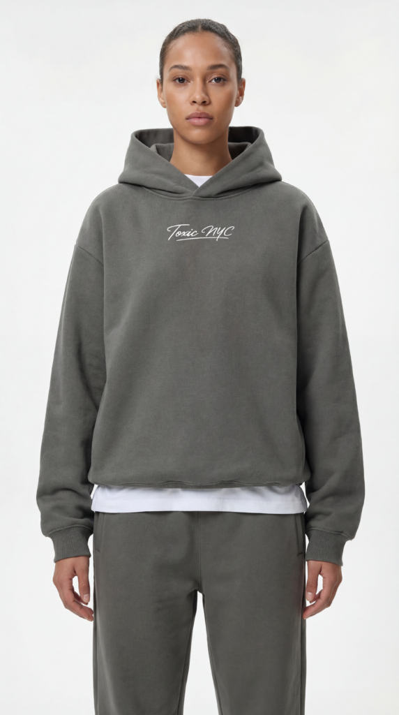 Dark Gray Hoodie Streetwear Women