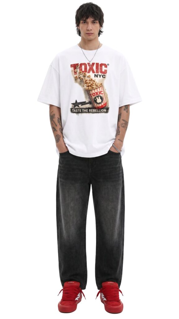 Oversized Popcorn Graphic T Shirt