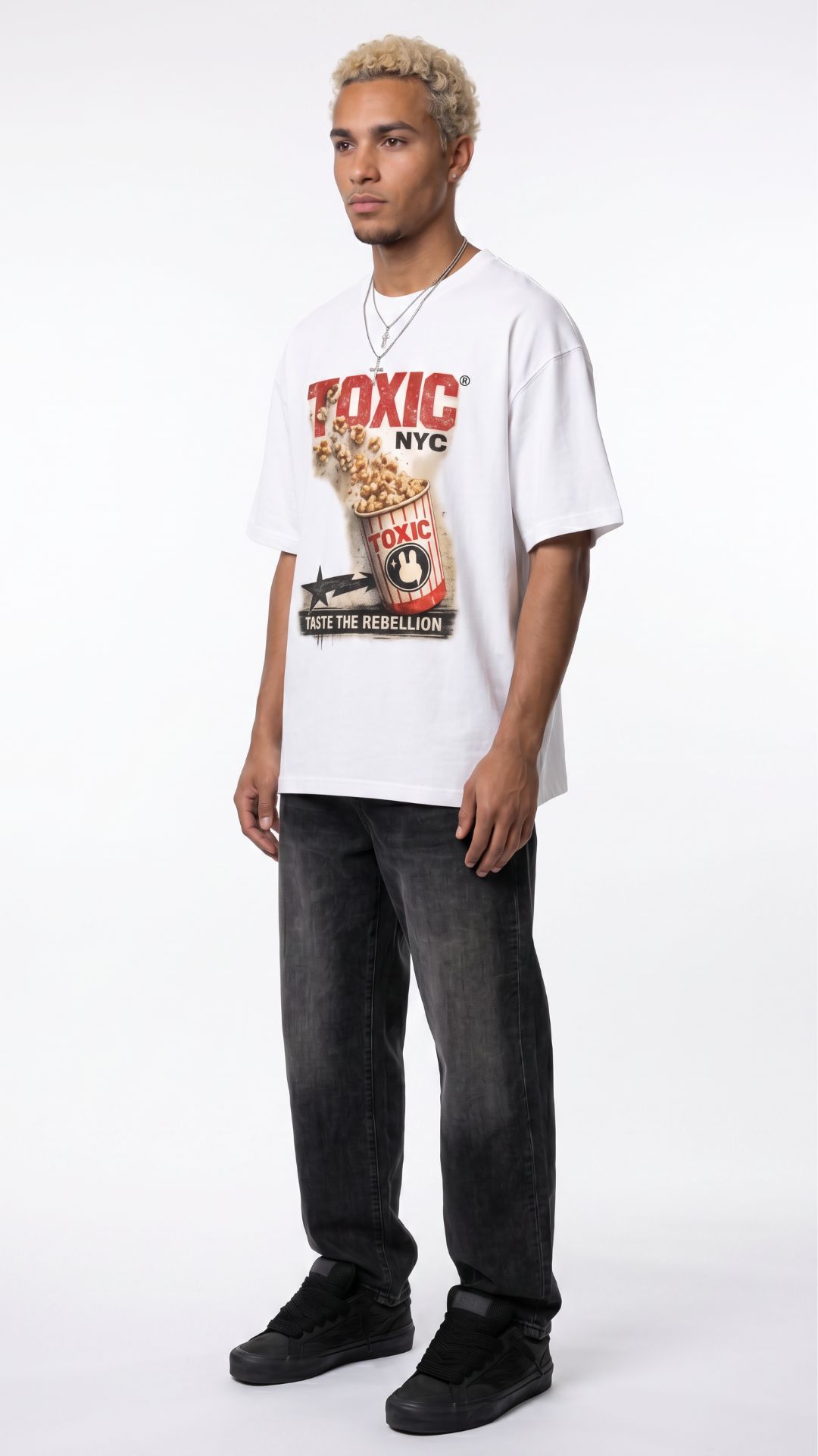Oversized Popcorn Graphic T Shirt Toxic Nyc Streetwear