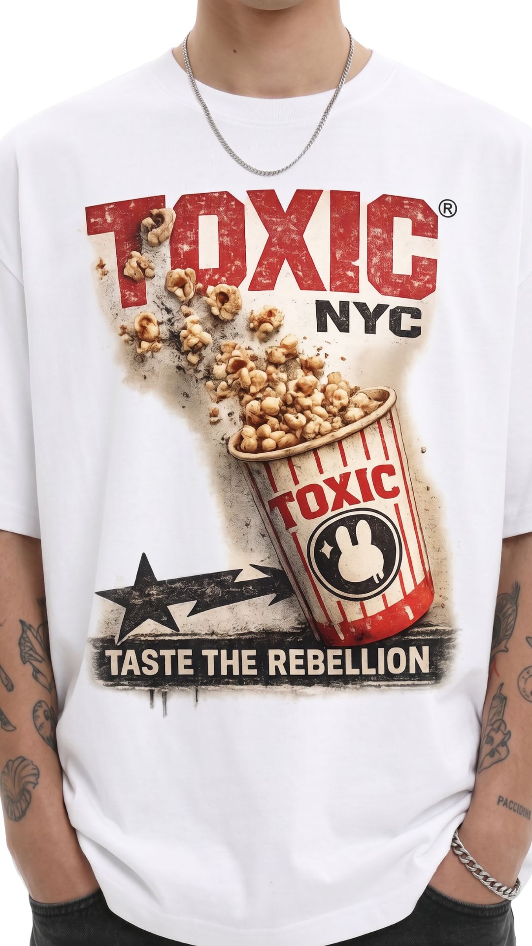Oversized Popcorn Graphic T Shirt Toxic Nyc