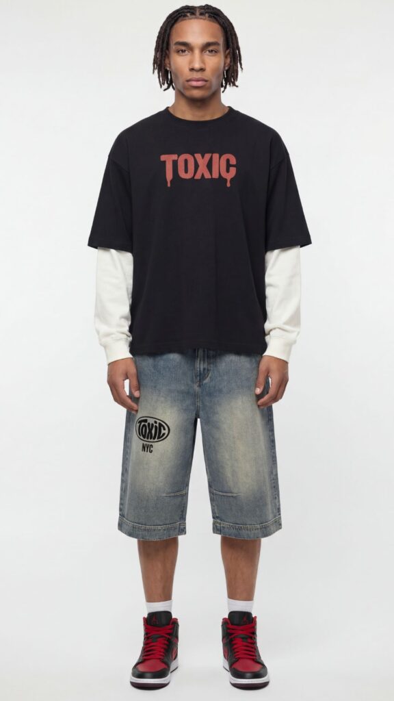 Streetwear Denim Shorts Toxic Nyc