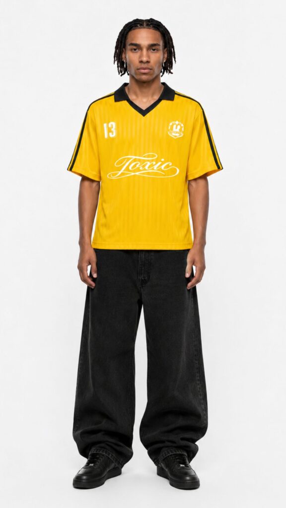 Toxic Nyc Soccer Jersey Shirt Yellow Man