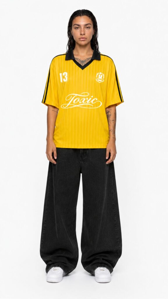 Toxic Nyc Soccer Jersey Shirt Yellow Women
