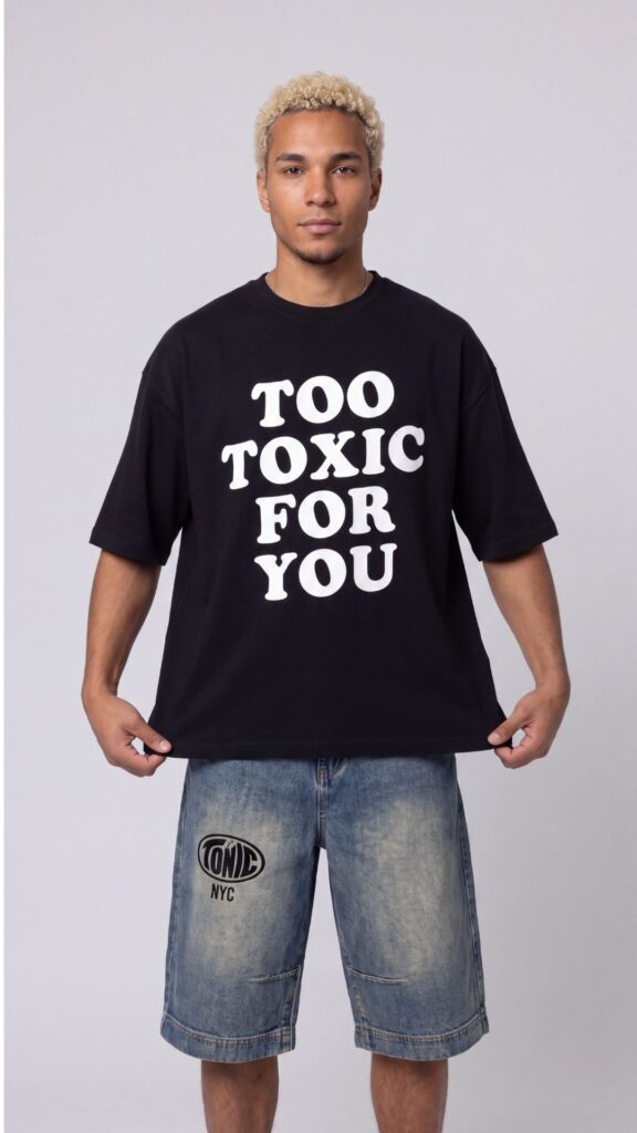 OVERSIZED GRAPHIC T SHIRT TOO TOXIC