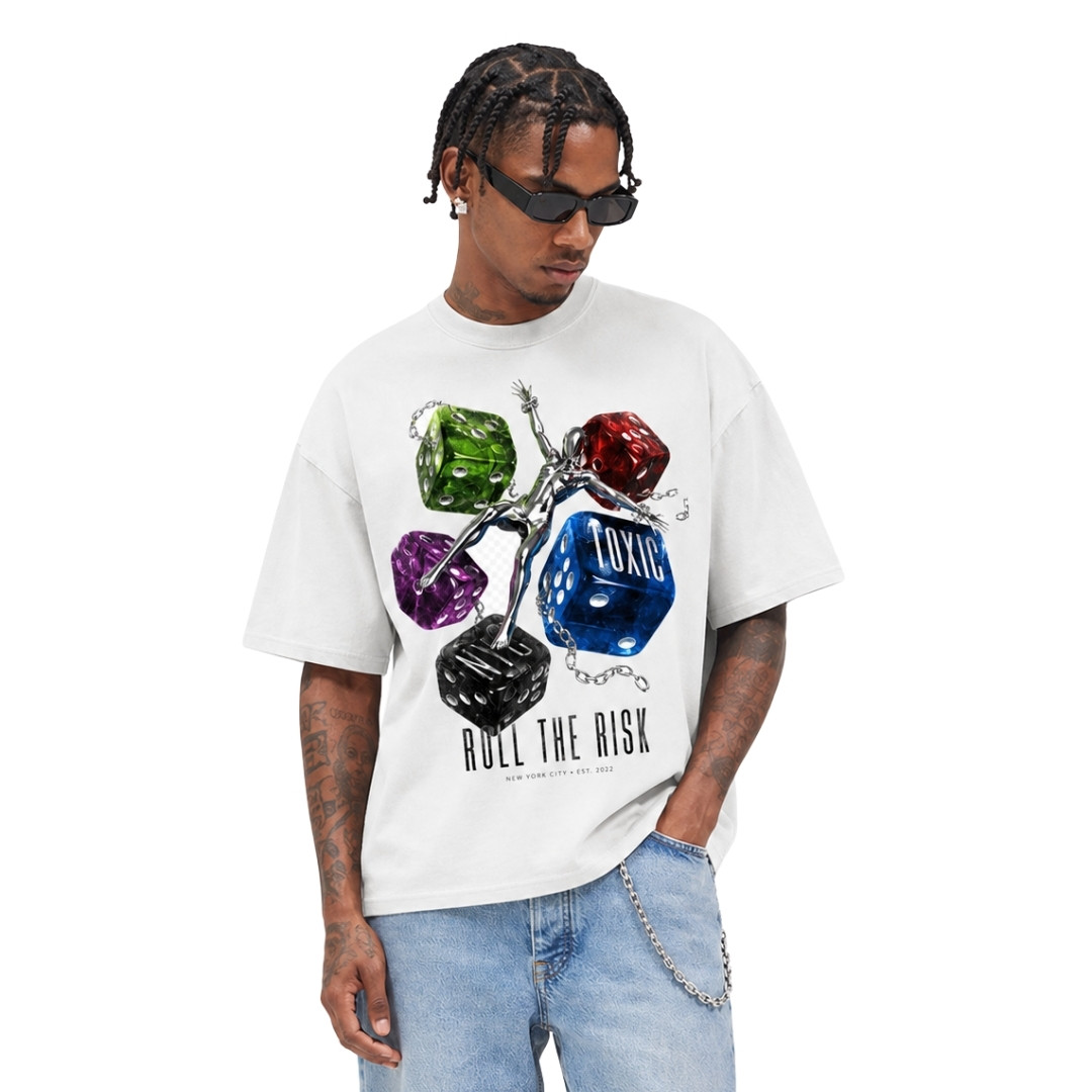 ROLL RISK OVERSIZED GRAPHIC T SHIRT ROLL RISK OVERSIZED GRAPHIC T SHIRT