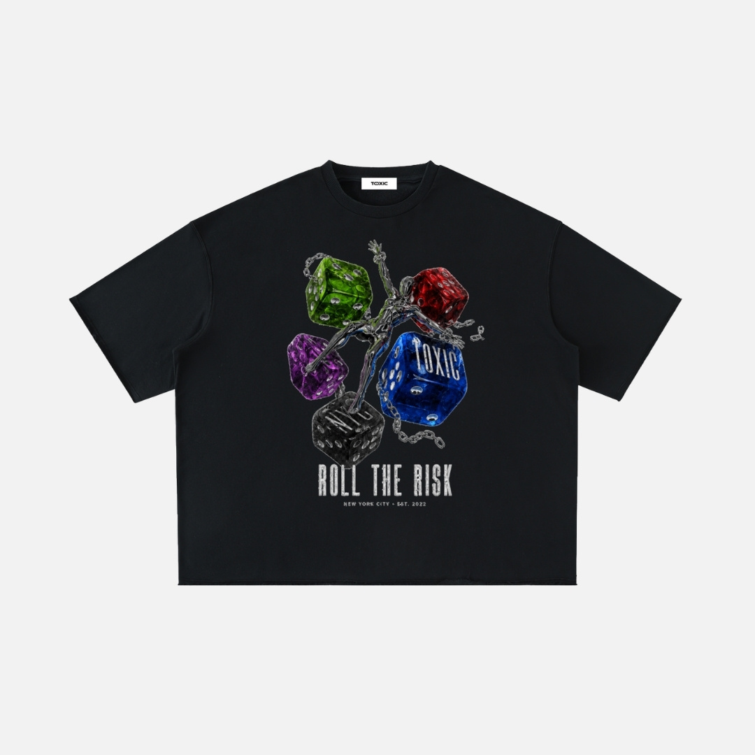 ROLL THE RISK GRAPHIC OVERSIZED T SHIRT ROLL THE RISK GRAPHIC OVERSIZED T SHIRT