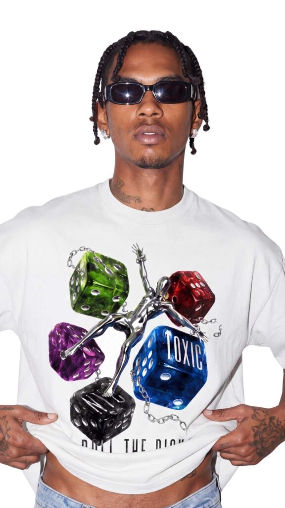 ROLL THE RISK OVERSIZED GRAPHIC T SHIRT GRAPHIC Man