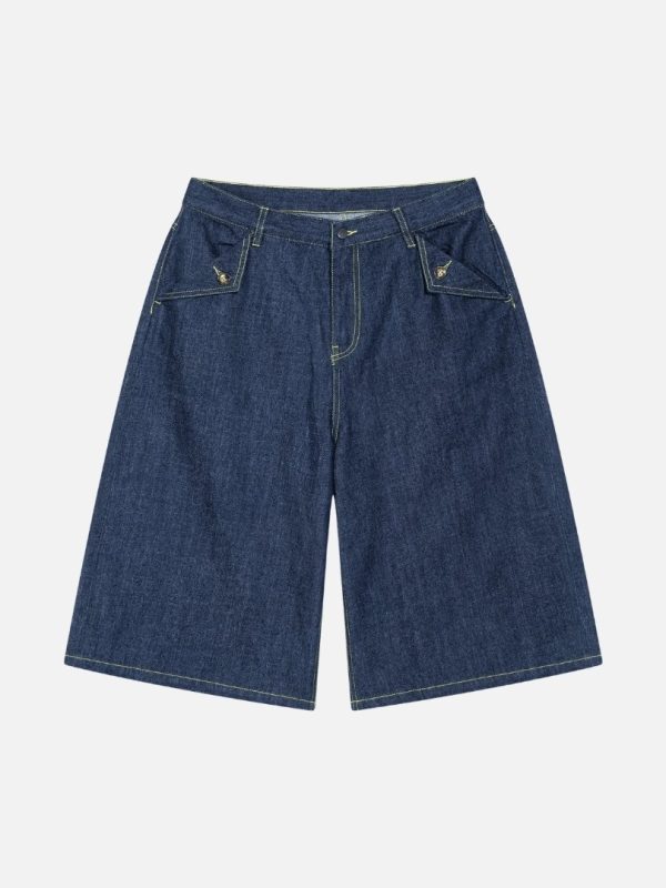 DARK BLUE STREETWEAR DENIM SHORTS