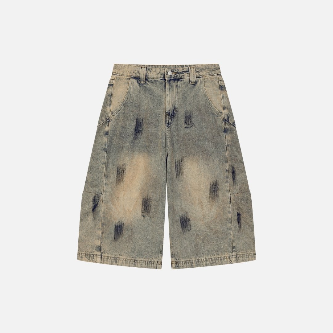 VINTAGE WASH STREETWEAR DENIM SHORTS VINTAGE WASH STREETWEAR DENIM SHORTS