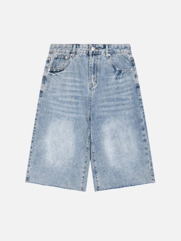 WIDE LEG STREETWEAR DENIM SHORTS