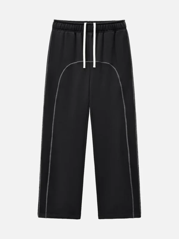 Toxic NYC Contrast Stitched Fleece Sweatpants - front