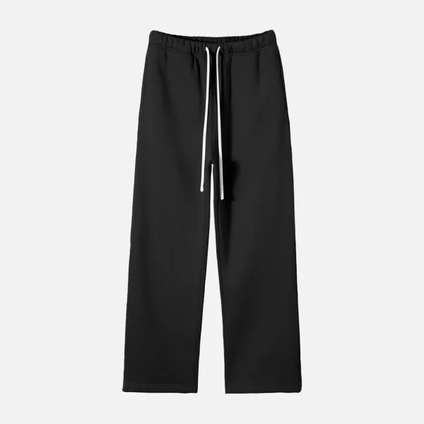 Toxic NYC Fleece Straight Leg Pants in Black, front view