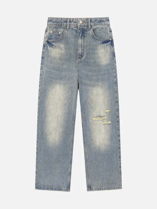Toxic NYC Ripped Vintage Wash Baggy Jeans front