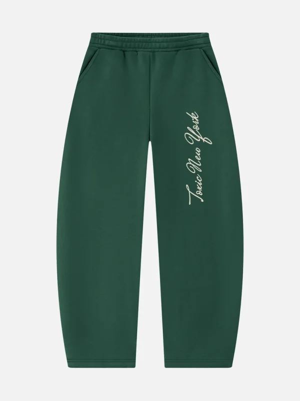 Toxic NYC Script Barrel Leg Sweatpants - front