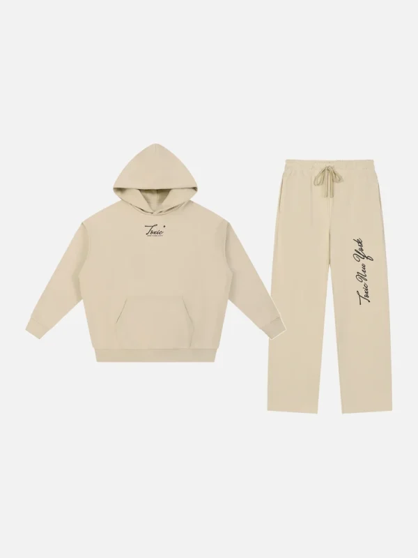 Toxic NYC Script Essential Heavyweight Hoodie & Straight Leg Sweatpants Set - front