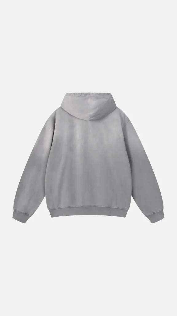Toxic NYC Script Heavyweight Sunfade Oversized Hoodie, back view