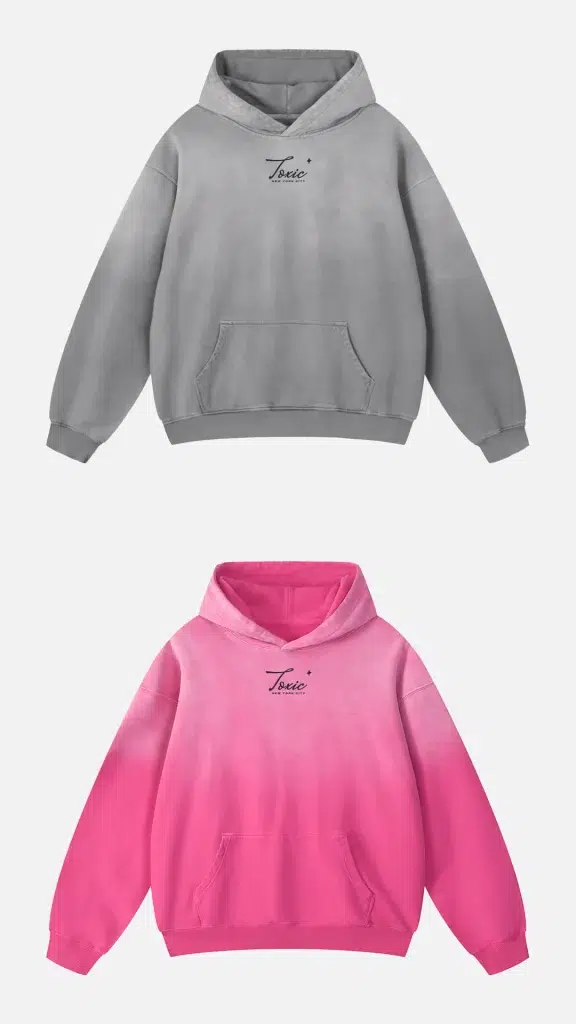 Toxic NYC Script Heavyweight Sunfade Oversized Hoodie, all colors