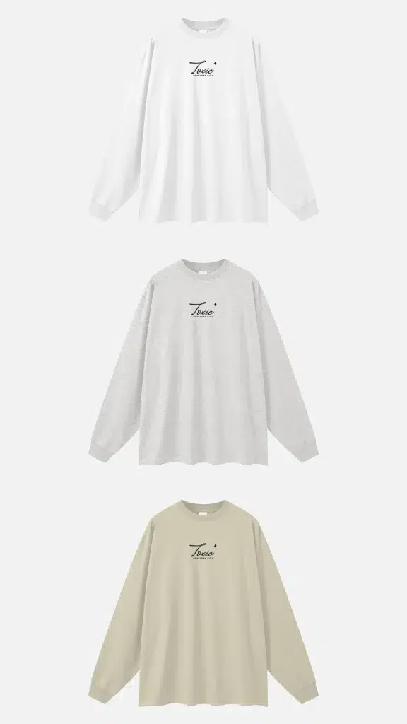 Toxic NYC Script Oversized Long Sleeve T-Shirt, all colors