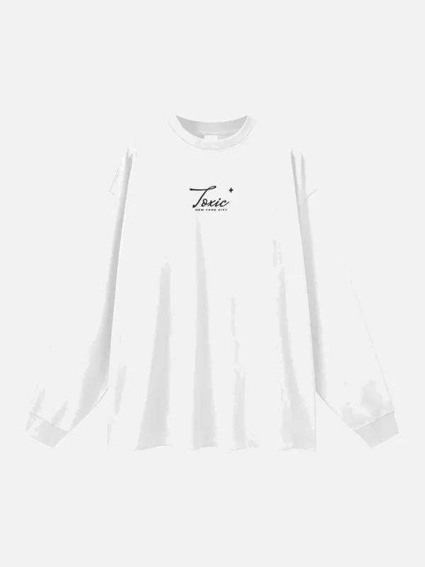 Toxic NYC Script Oversized Long Sleeve T-Shirt - front