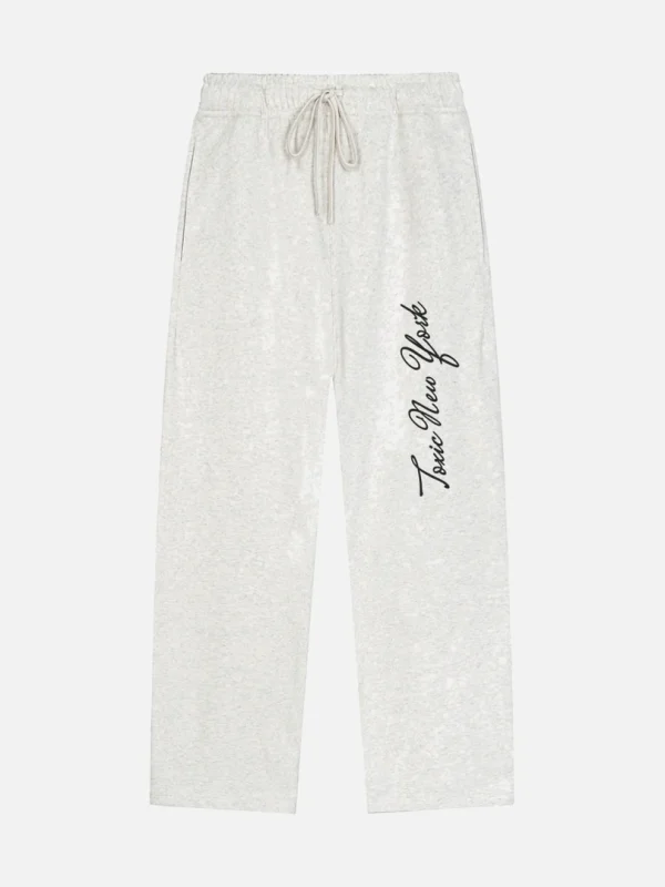 Toxic NYC Script Straight Leg Sweatpants - front