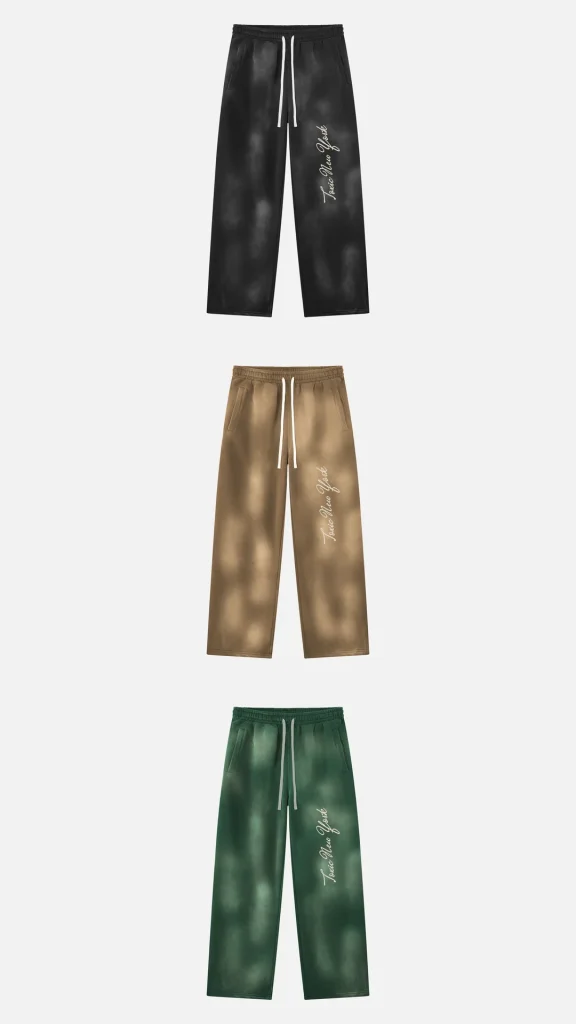 Toxic NYC Script Sunfade Wide Leg Fleece Sweatpants, all colors