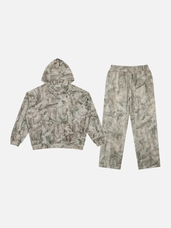 Toxic NYC Script Tree Camo Hoodie & Sweatpants Set - front