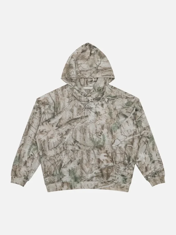 Toxic NYC Script Tree Camo Fleece Hoodie - front