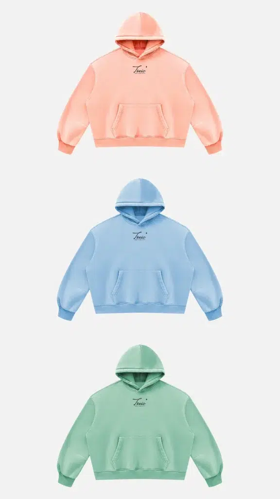 Toxic NYC Script Vintage Wash Boxy Fleece Hoodie, all colors